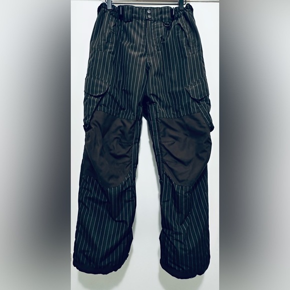 Lands’ End Youth Insulated Snow Pants, Size 16, Brown with White Pinstripes - Picture 4 of 16